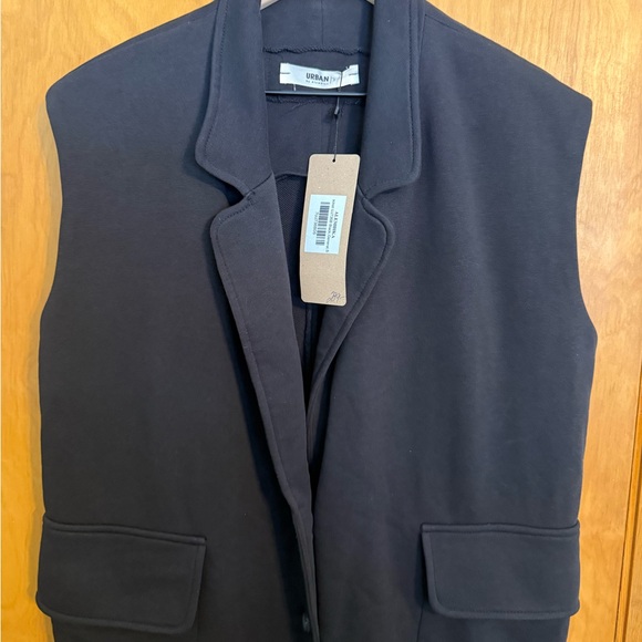 NWT Urban by Alembika Sleeveless Long Black Jacket Duster Vest Size S Women - Picture 2 of 10